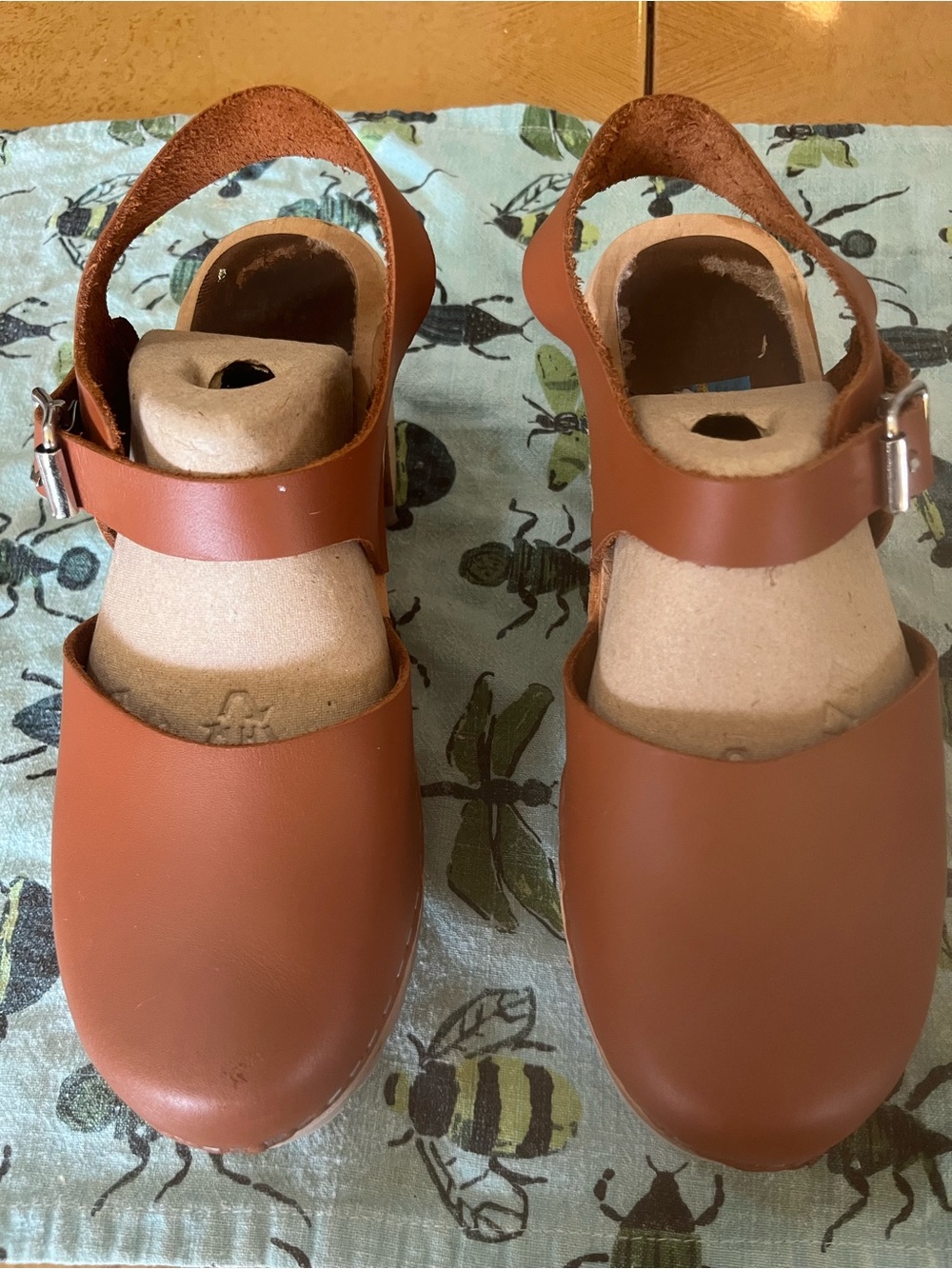MIA Made In Europe ABBA Mary Jane Tan Leather Mary Jane Clog with Buckle Strap - Picture 4 of 11
